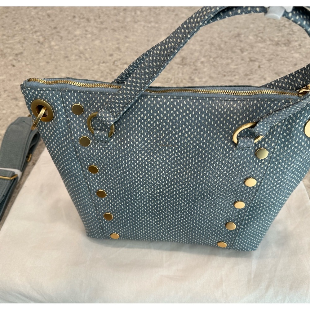 NEW with TAGS! Hammitt Bay Blue Snake Daniel bag with gold accents, SZ = Medium